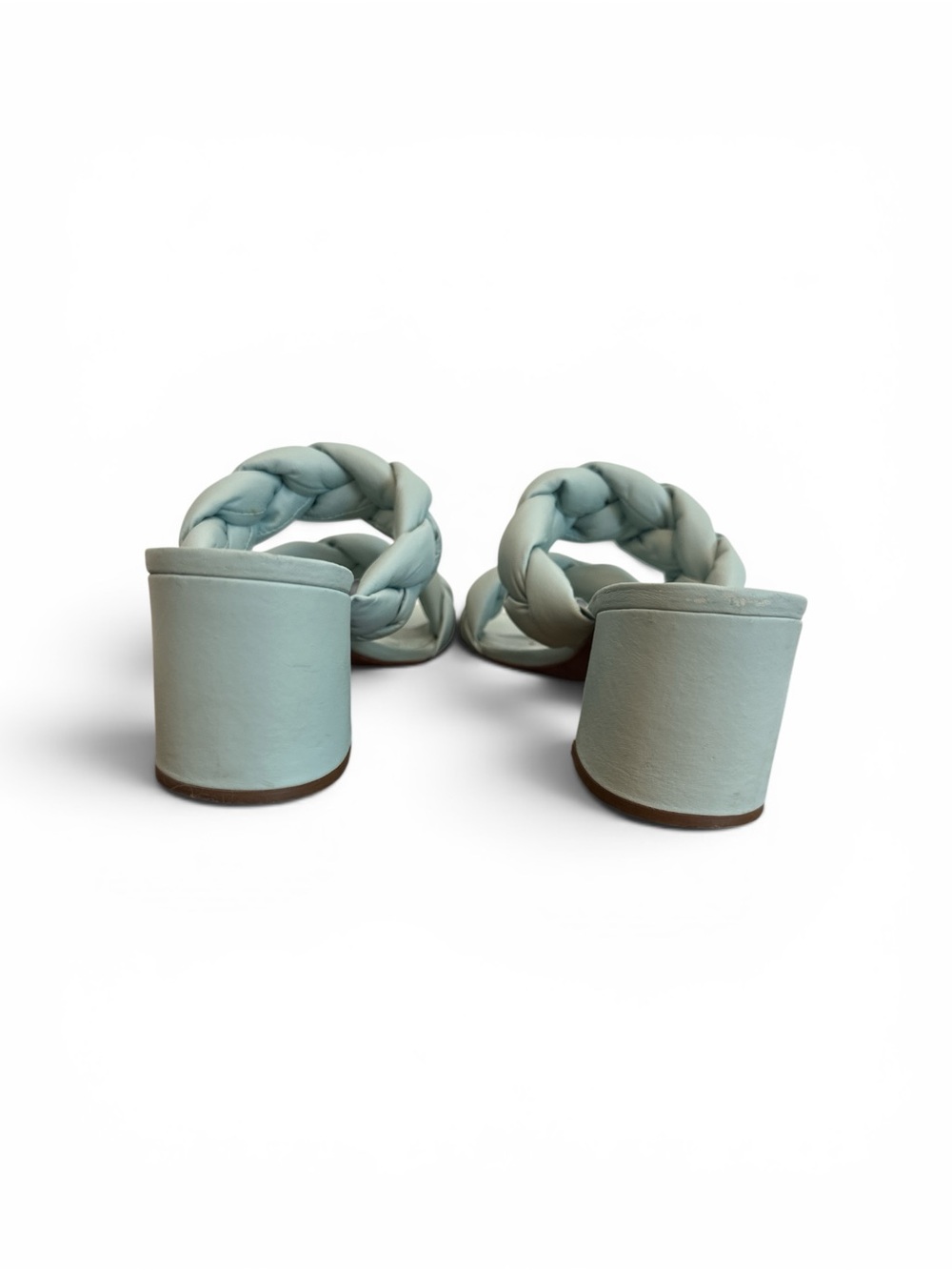 RAYE Braided Double-Strap Block Heels in Powder Blue - Picture 4 of 7
